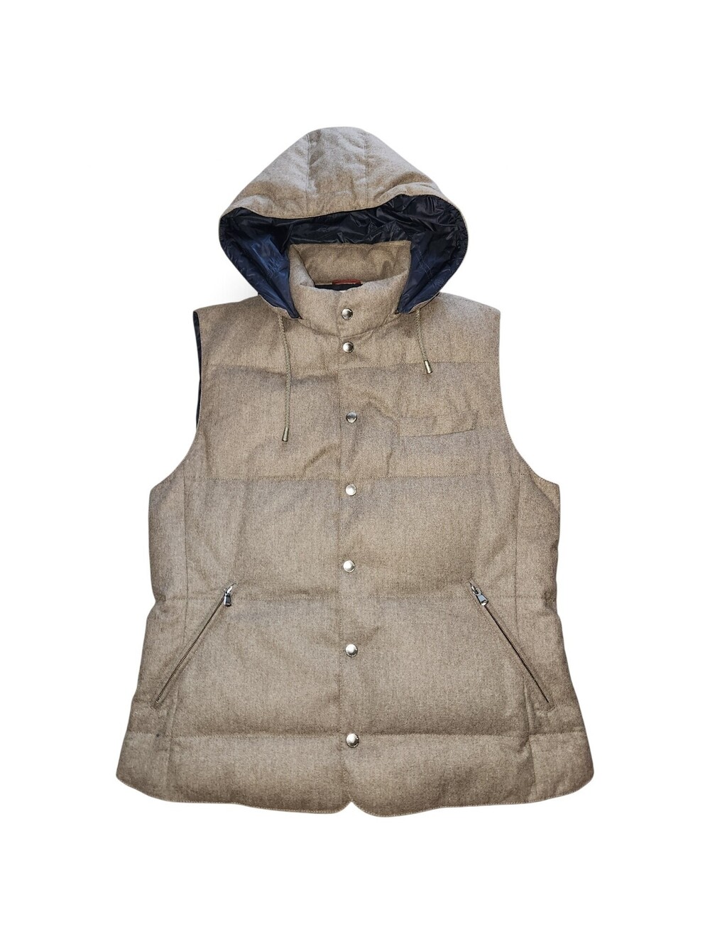 Brunello Cucinelli Mens Large Jacket Goose Down Vest Wool Cashmere Italy Luxury